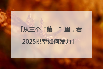 从三个“第一”里，看2025拱墅如何发力